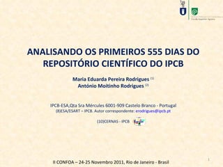 [object Object],[object Object],[object Object],[object Object],[object Object],[object Object],II CONFOA – 24-25 Novembro 2011, Rio de Janeiro - Brasil  