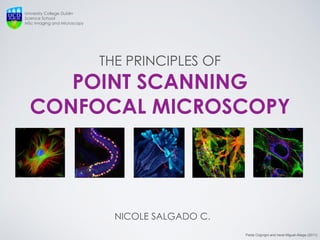 THE PRINCIPLES OF POINT SCANNING CONFOCAL MICROSCOPY 
NICOLE SALGADO C. 
University College Dublin Science School MSc Imaging and Microscopy 
Paola Cognigni and Irene Miguel-Aliaga (2011)  