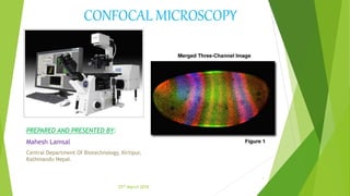 CONFOCAL MICROSCOPY
PREPARED AND PRESENTED BY:
Mahesh Lamsal
Central Department Of Biotechnology, Kirtipur,
Kathmandu Nepal.
1
25th March 2016
 