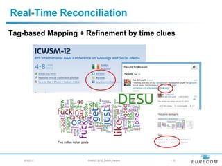 Real-Time Reconciliation
Tag-based Mapping + Filtering by time




    6/3/2012         RAMSS'2012, Dublin, Ireland   - 10
 