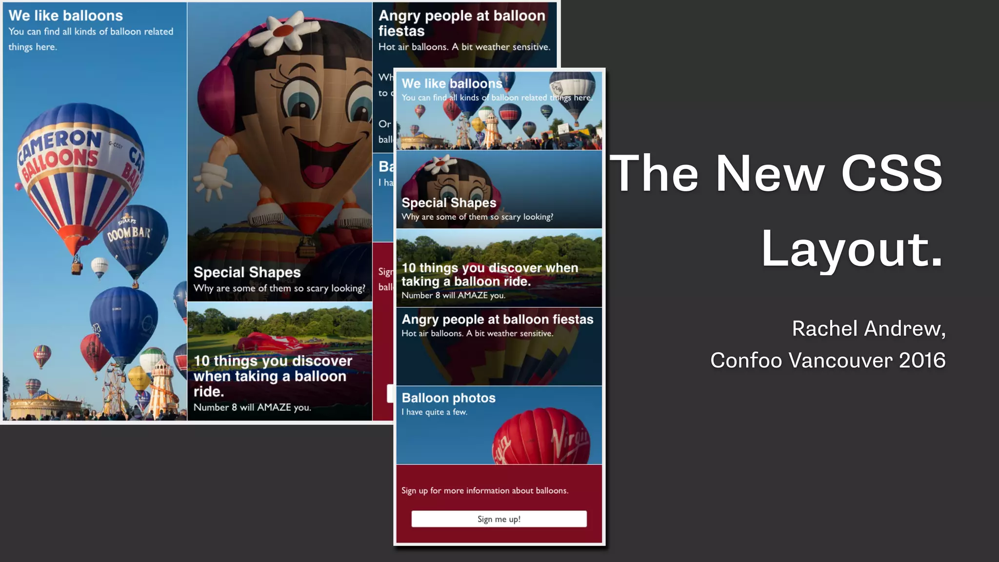 The New CSS
Layout.
Rachel Andrew,  
Confoo Vancouver 2016
 