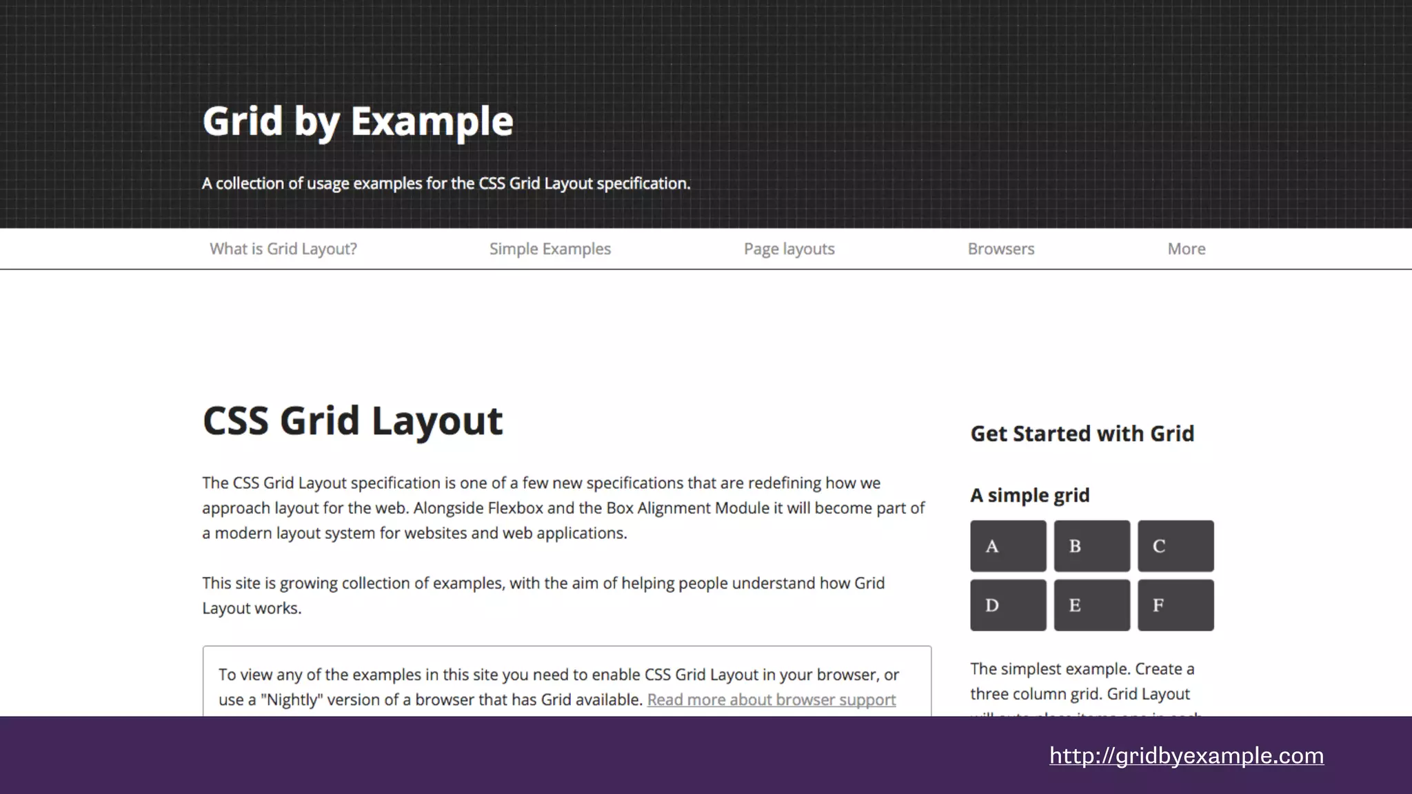 http://gridbyexample.com
 