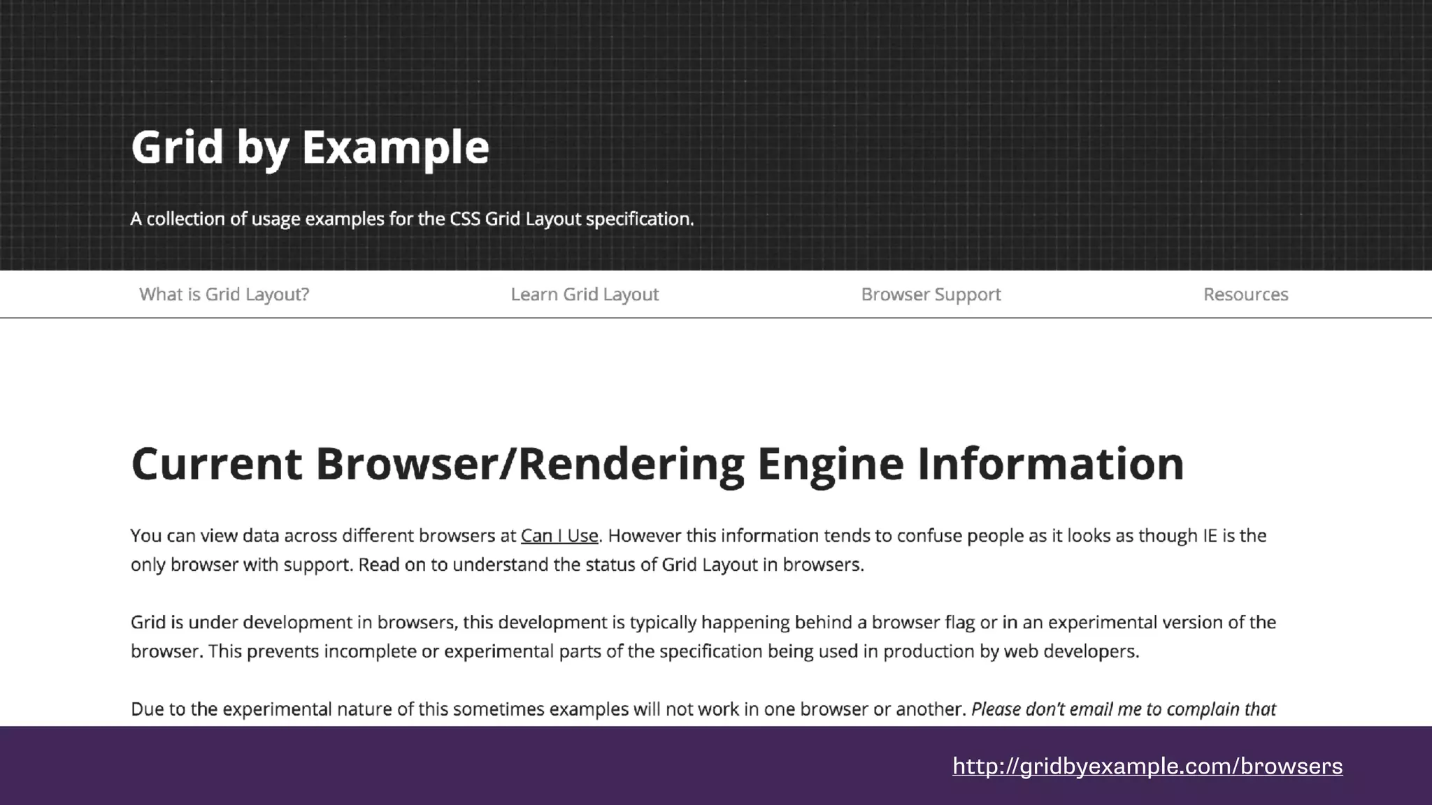http://gridbyexample.com/browsers
 