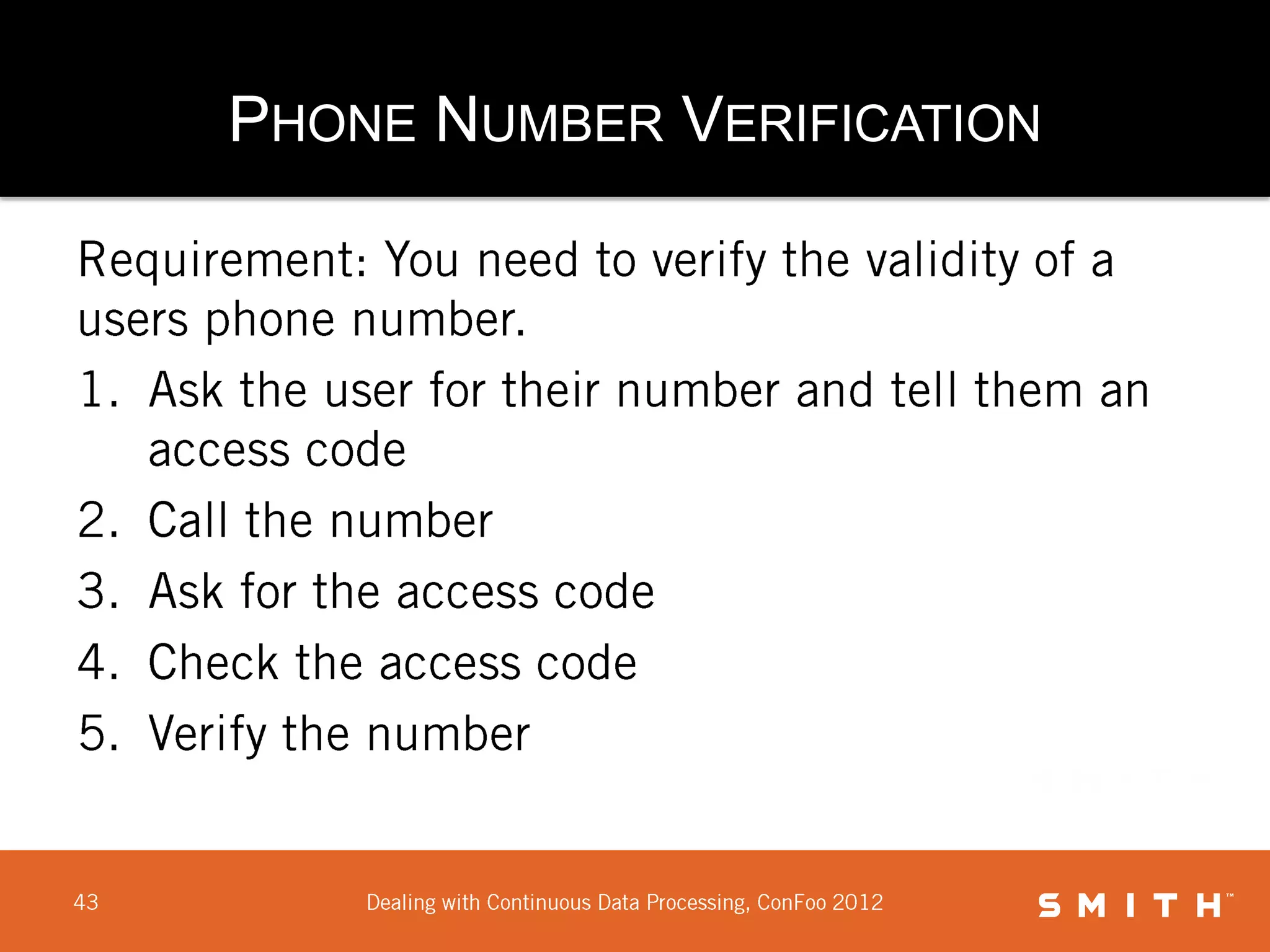 PHONE NUMBER VERIFICATION
 