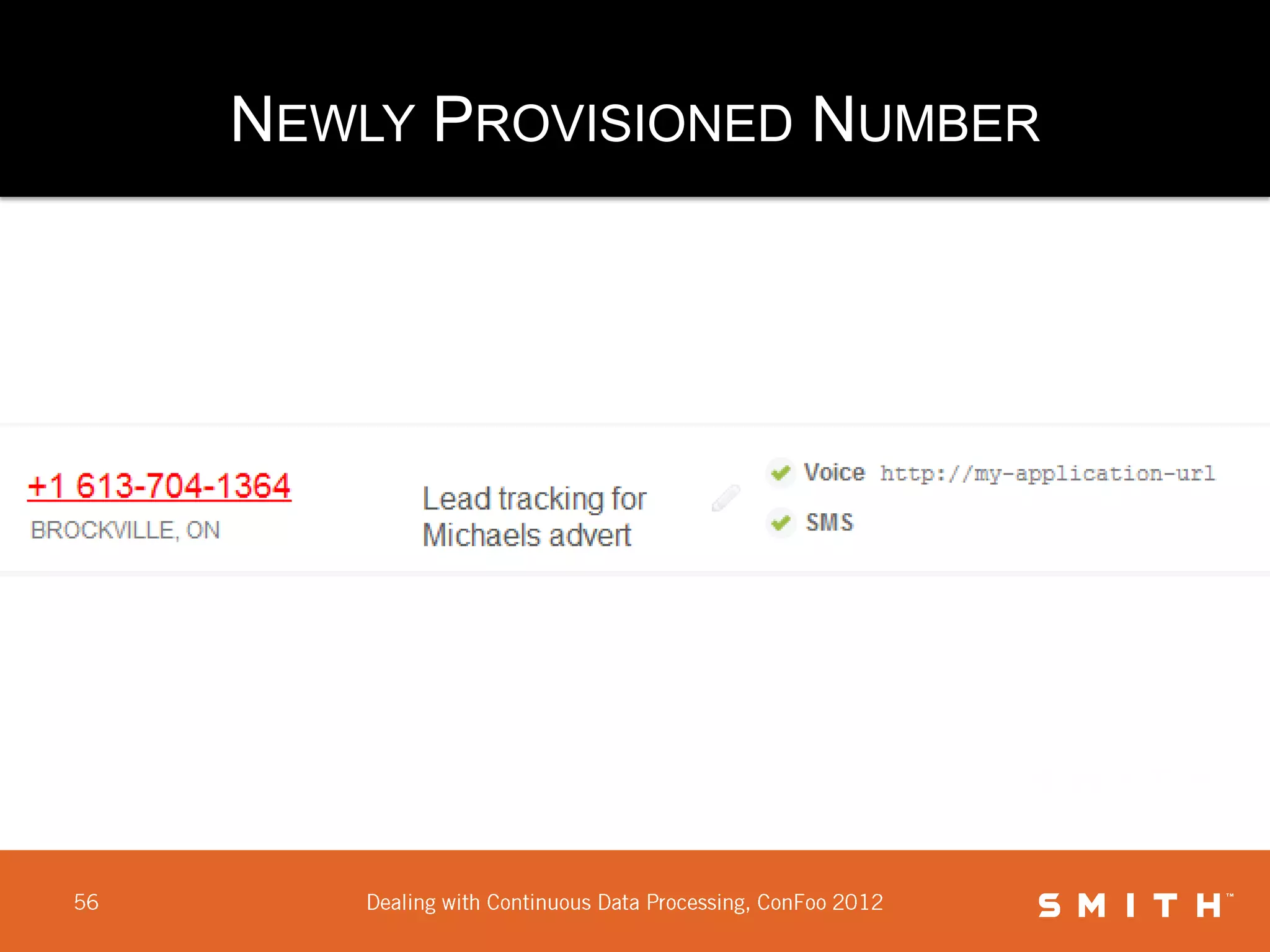 NEWLY PROVISIONED NUMBER
 
