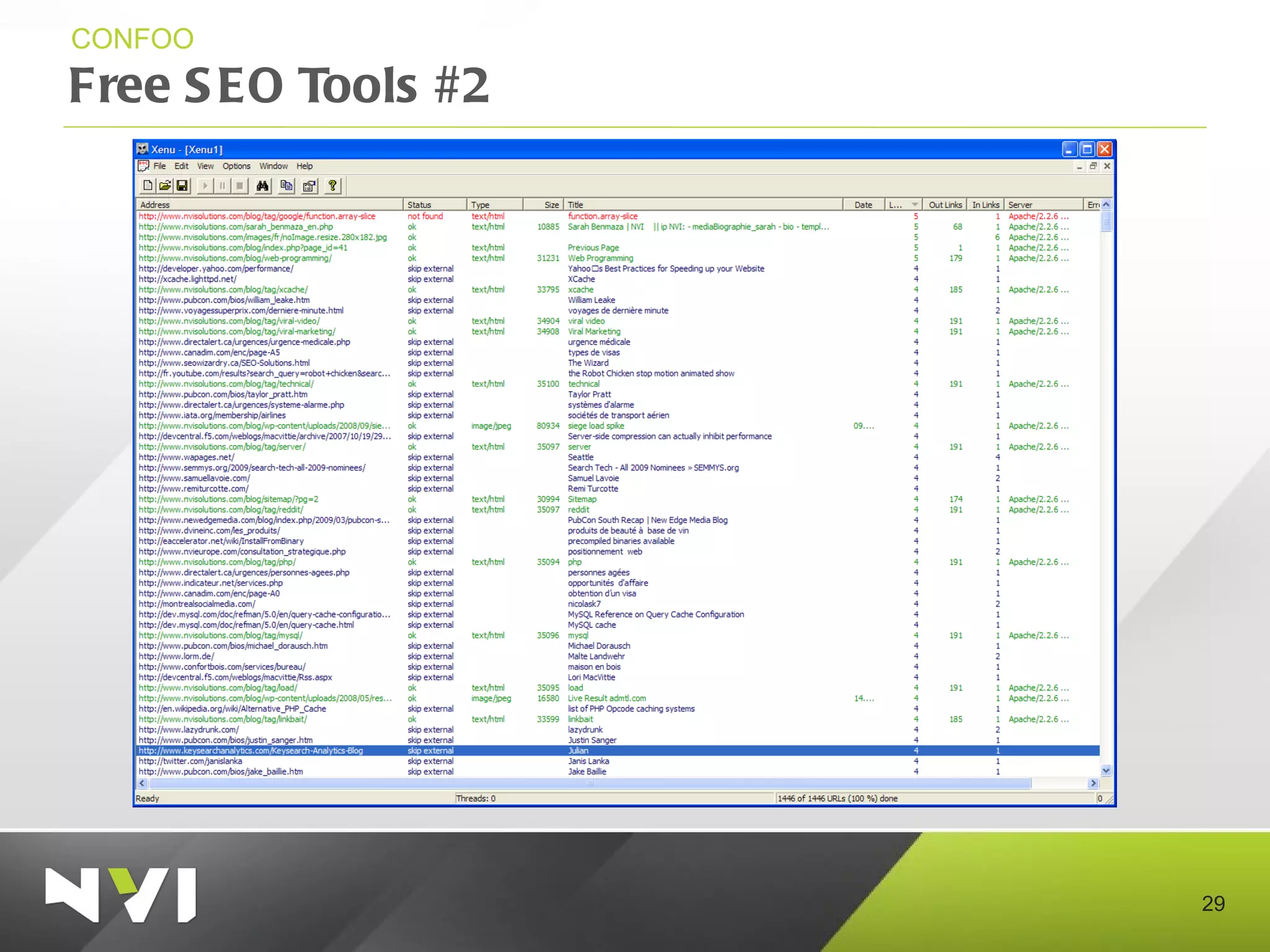 Free SEO Tools #2 CONFOO 