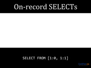 SELECT FROM [1:0, 1:1]

 