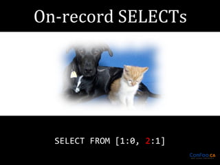 SELECT FROM [1:0, 2:1]

 