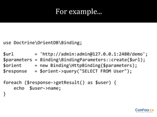 OrientDB, the fastest document-based graph database @ Confoo 2014 in Montreal (CA)