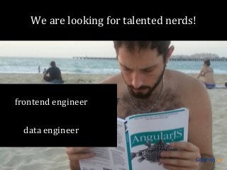 We are looking for talented nerds!

frontend engineer
data engineer

 