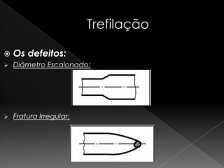    Os defeitos:
   Diâmetro Escalonado:




   Fratura Irregular:
 