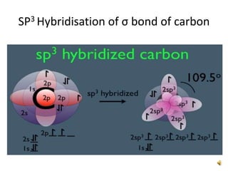SP3 Hybridisation of σ bond of carbon
 