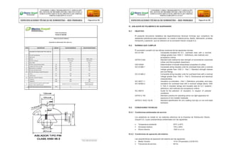 10 AISLADOR DE POLIMÉRICO DE SUSPENSIÓN
10.1 OBJETIVO
El presente documento establece las especificaciones técnicas mínimas que cumplieron los
aisladores poliméricos para suspensión, en cuanto a materia prima, diseño, fabricación, pruebas,
transporte y operación, que se utilizaron en la concesión Electro Ucayali S.A.
10.2 NORMAS QUE CUMPLIR
El suministro cumplió con las últimas versiones de las siguientes normas:
IEC 61109 : Composite insulators for A.C. overhead lines with a nominal
voltage greater than 1000 V – Definitions, test methods and
acceptance criteria.
ASTM D 624 : Standard test method for tear strength of conventional vulcanized
rubber and thermoplastic elastomers.
DIN 53504 : Determination of tensile stress/strain properties of rubber.
IEC 61466-1 : Composite string insulator units for overhead lines with a nominal
voltage greater than 1000 V - Part 1: Standard strength classes
and end fittings.
IEC 61466-2 : Composite string insulator units for overhead lines with a nominal
voltage greater than 1000 V - Part 2: Dimensional and electrical
characteristics.
IEC 60071-1 : Insulation co-ordination - Part 1: Definitions, principles, and rules.
IEC 60383-2 : Insulators for overhead lines with a nominal voltage above 1000
V- Part 2: Insulator strings and insulator sets for A.C. systems -
definitions, test methods and acceptance criteria.
IEC 60815 : Guide for the selection of insulators in respect of polluted
conditions.
ASTM G 155 : Standard practice for operating xenon arc light apparatus for
exposure of non-metallic materials.
ASTM A 153/A 153 M : Standard specification for zinc coating (hot dip) on iron and steel
hardware.
10.3 CONDICIONES TECNICAS
10.3.1 Condiciones ambientales de servicio
Los aisladores se instaló en los sistemas eléctricos de la Empresa de Distribución Electro
Ucayali S.A. cuyas características ambientales son las siguientes:
 Temperatura ambiente : 25ºC a 40ºC
 Humedad relativa : 10% a 95%
 Altura máxima : 1000 m.s.n.m.
10.3.2 Condiciones de operación del sistema
Firma y Sello del Fabricante
Las características de operación del sistema son las siguientes:
 Media Tensión : 10 kV (Proyectado a 22,90 KV)
 Frecuencia de servicio : 60 Hz.
CONFORME A OBRA:“MEJORAMIENTO Y AMPLIACIÓN
DEL SISTEMA DE DISTRIBUCIÓN DEL CIRCUITO N2 DE LA
SUBESTACIÓNYARINACOCHA, PROVINCIA DE CORONEL
PORTILLO,REGIÓN UCAYALI”
ESPECIFICACIONES TÉCNICAS DE SUMINISTRO – RED PRIMARIA Página 62 de 336
CONFORME A OBRA:“MEJORAMIENTO Y AMPLIACIÓN
DEL SISTEMA DE DISTRIBUCIÓN DEL CIRCUITO N2 DE LA
SUBESTACIÓNYARINACOCHA, PROVINCIA DE CORONEL
PORTILLO,REGIÓN UCAYALI”
ESPECIFICACIONES TÉCNICAS DE SUMINISTRO – RED PRIMARIA Página 63 de 336
REDES SECUNDARIAS
FICHA N° 030-001
TABLA DE DATOS TECNICOS
AISLADOR DE PORCELANA TIPO ANSI 56-3
ITEM DESCRIPCION UNIDAD VALOR REQUERIDO VALOR GARANTIZADO
AISLADOR DE PORCELANA TIPO ANSI 56-
3
1 País de Procedencia
2 Fabricante
3 Norma ANSI C-29.6 ANSI C-29.6
4 Material aislante Porcelana Porcelana
5 Clase ANSI 56-3 56-3
6 Tensión nominal del aislador kV 36 36
7 Longitud de línea de fuga mm. 533 533
8 Resistencia en voladizo kN. 13 13
9 Tensión de perforación kV. 165 165
10 Tensión disruptiva a baja frecuencia
- Seco kV. 125 125
- Bajo lluvia kV. 80 80
11 Tensión critica al impulso
- Positiva KVp. 200 200
- Negativa KVp. 265 265
12
Tratamiento de la parte superior para
reducir radio interferencias
Mediante barniz semiconductor
Mediante barniz
semiconductor
13 Certificado de garantía de calidad técnica Años 2 2
 