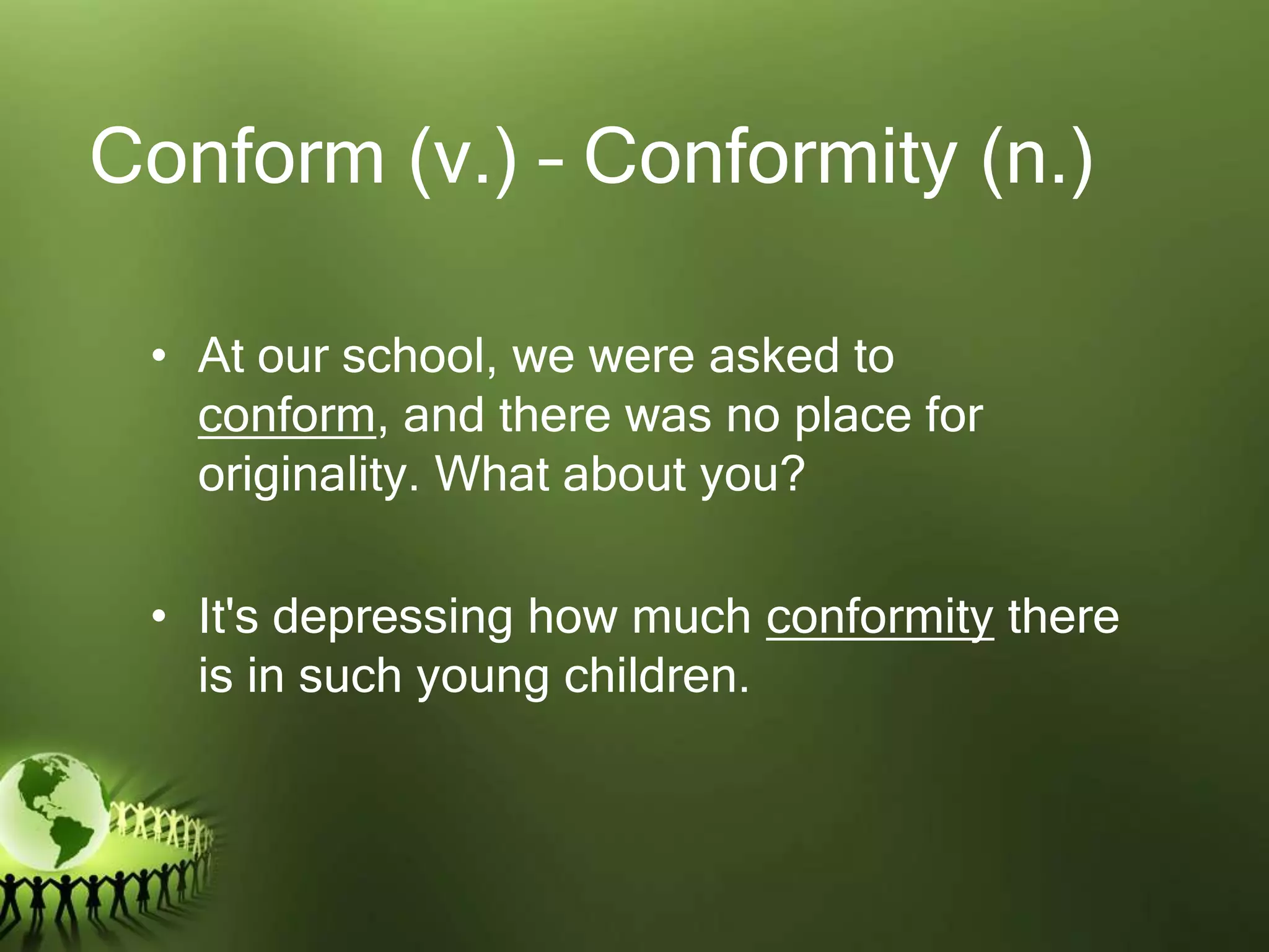 Conformity vocabulary | PPTX