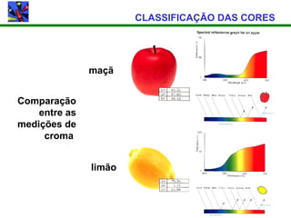 CLASSIFICAÇÃO DAS CORES




               maçã


Comparação
    entre as
medições de
     croma


               limão
 