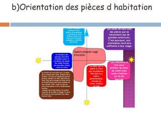b)Orientation des pièces d habitation
 