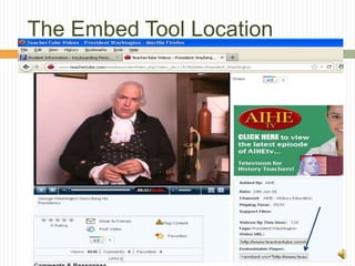 The Embed Tool Location
 