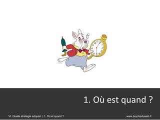 1. Où est quand ?
VI. Quelle stratégie adopter | 1. Où et quand ?             www.psycheduweb.fr
 