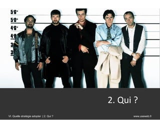 2. Qui ?
VI. Quelle stratégie adopter | 2. Qui ?         www.useweb.fr
 