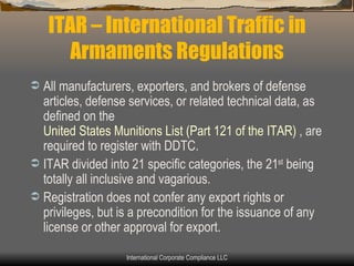 Export Compliance ITAR 3 of 3 | PPT