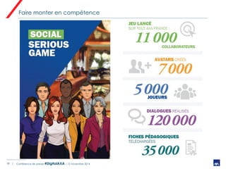Faire monter en compétence 
30 | 
Conférence de presse #DigitalAXA – 12 novembre 2014  