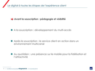 AXA France accélère sa mutation digitale (conférence de presse 12/11/14) Slide 9