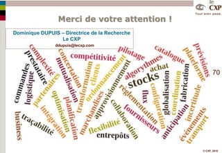 Dossiers de rappelProblématiqueLorsque les marchandises suspectes sont localisées il faut maîtriser leur rappel et leur éventuelle destructionSolutions proposéesModéliser des procédures dans le progiciel sous forme de listes d’actionsAssocier aux actions des moyens d’information des personnes concernées:mail, fax, SMS etc.Intégrer le suivi des actions dans le progiciel:simple acquittement, compte rendu, scan du certificat de destruction, Pour maîtriser le process de rappel
