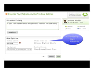 Accountability:
    Share
    Reminders
 