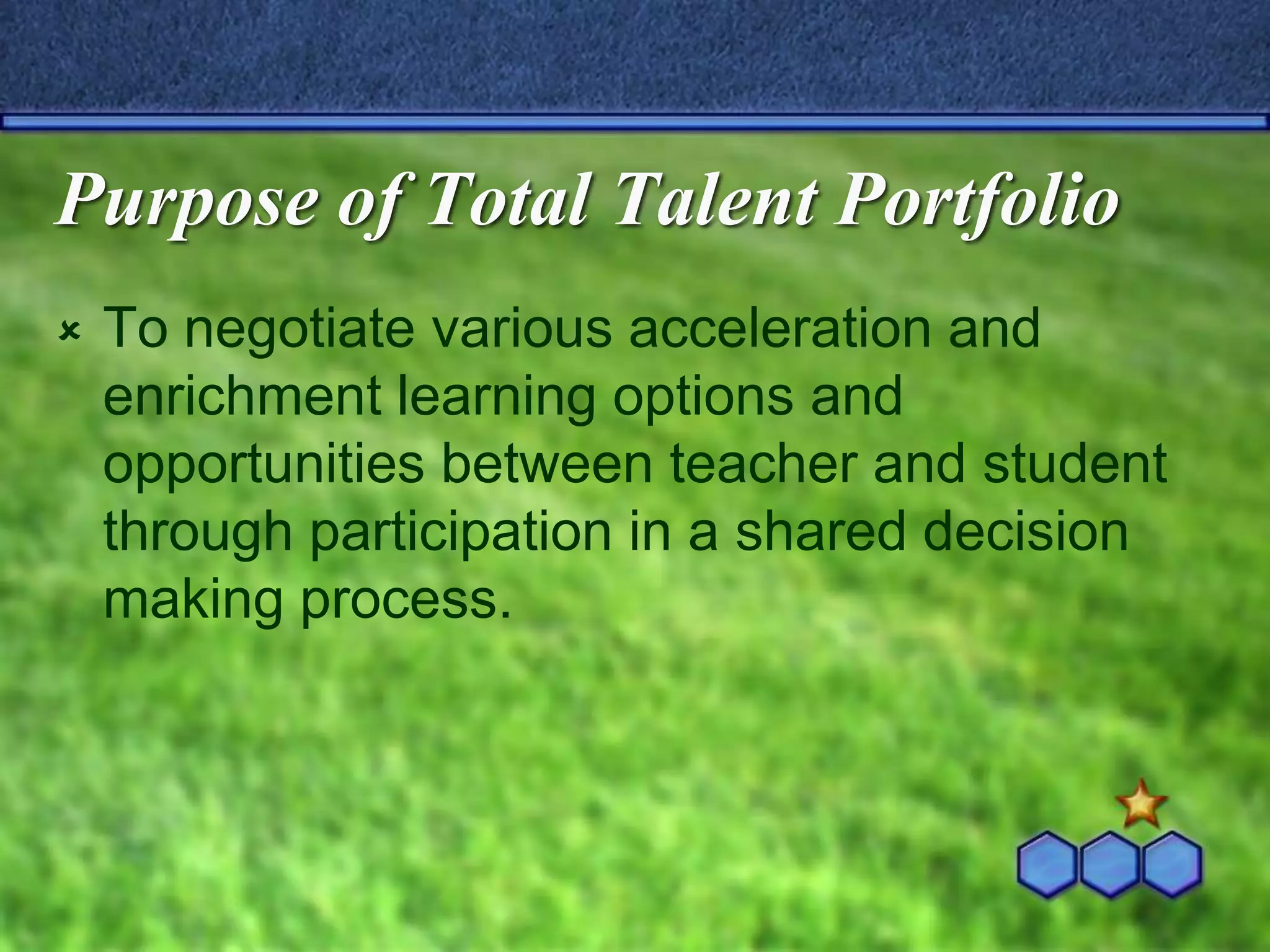 TheTotalTalentPortfolio                      Looking at Strengths & Interests…