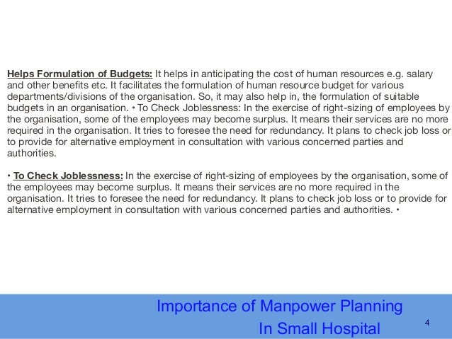 Importance Of Manpower Planning In Hospitals