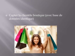 

Capter la clientèle boutique (avec base de
données identique)

 