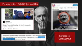 Premier enjeu : fiabilité des modèles
Garbage In,
Garbage Out
 