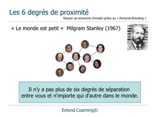 Les 6 degrés de proximité <ul><li>« Le monde est petit »  Milgram Stanley (1967) </li></ul>Il n’y a pas plus de six degrés...