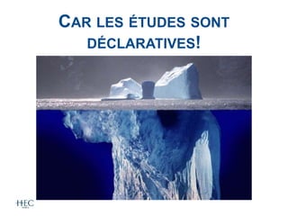 CAR LES ÉTUDES SONT
DÉCLARATIVES!
 