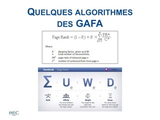 QUELQUES ALGORITHMES
DES GAFA
 