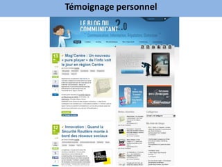 Témoignage personnel
 