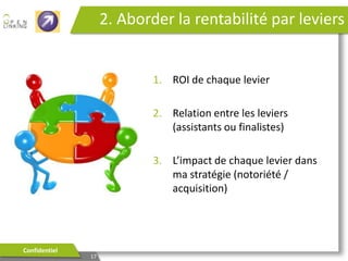 Quels résultats ?

 Augmenter la performance
globale du site

 Accroitre la satisfaction client
 Augmentation des conversions

Confidentiel

17

 