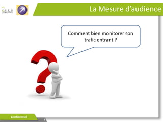 John, responsable marketing

Ses Besoins:





Développer la notoriété
Faire du trafic
Générer des ventes
Optimiser la rentabilité de ses actions

 Besoin d’être accompagné

Confidentiel

4

John, responsable marketing
pour un site e-commerce

 