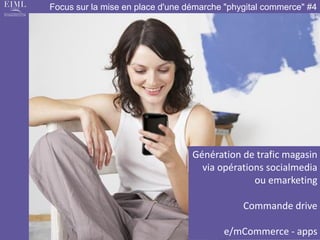 Focus sur la mise en place d'une démarche "phygital commerce" #4 
Génération de trafic magasin via opérations socialmedia ...