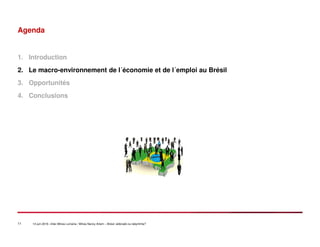 11 14 juin 2016 –Inter-Mines Lorraine / Mines Nancy Artem – Brésii: eldorado ou labyritnhe?
Agenda
1. Introduction
2. Le macro-environnement de l´économie et de l´emploi au Brésil
3. Opportunités
4. Conclusions
 