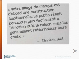 Le marketing du restaurateur
14
 