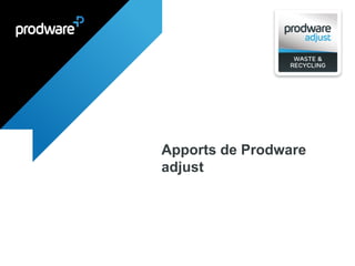 Apports de Prodware adjust 
 