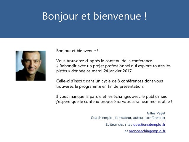 Projet professionnel  rebondir avec un projet qui explore toutes les…