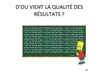 D’OU VIENT LA QUALITÉ DES RÉSULTATS ? 