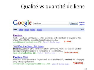 Qualité vs quantité de liens 4 LINKS 366,883 LINKS 594 LINKS 