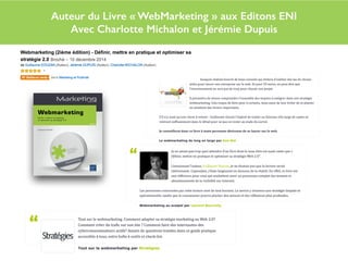 SEO	Camp	Tunis	– Avril	2017
Auteur du Livre « WebMarketing » aux Editons ENI
Avec Charlotte Michalon et Jérémie Dupuis
 