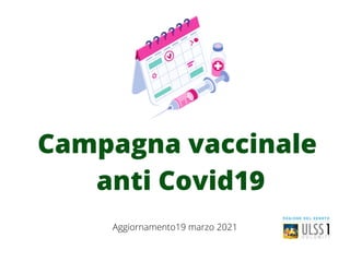 Campagna vaccinale
anti Covid19
Aggiornamento19 marzo 2021
 