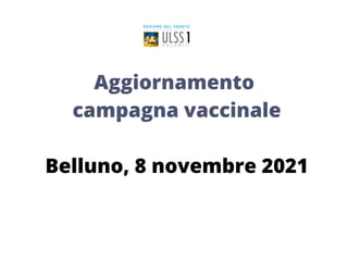 Aggiornamento
campagna vaccinale


Belluno, 8 novembre 2021




 