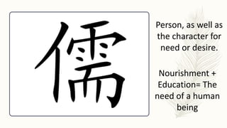 Nourishment +
Education= The
need of a human
being
Person, as well as
the character for
need or desire.
 