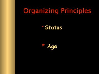 Organizing Principles

     *   Status


     * Age
 